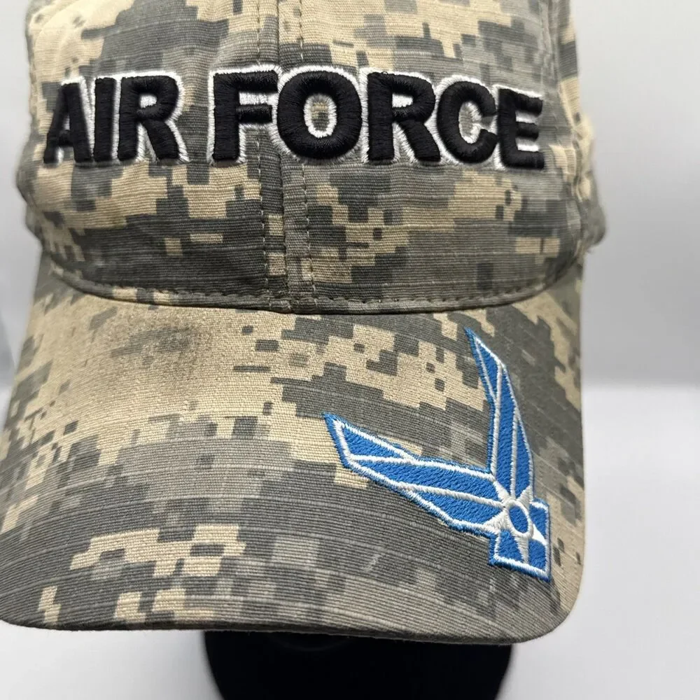 USAF US AIR FORCE Hat Military Baseball Cap Digital Camo Snapback USA VGC